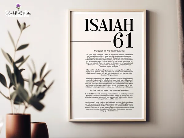 Isaiah 61 Scripture Art Print, Christian Wall Art