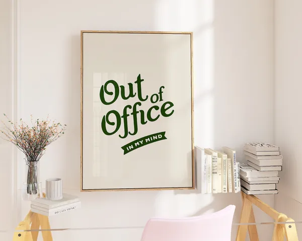 Out Of Office Retro Office Decor Art Print