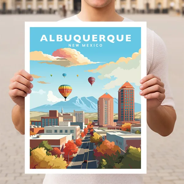 Albuquerque New Mexico Travel Poster, Wall Art Print