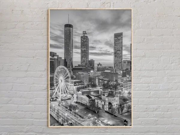 Atlanta Black And White Travel Poster, Georgia