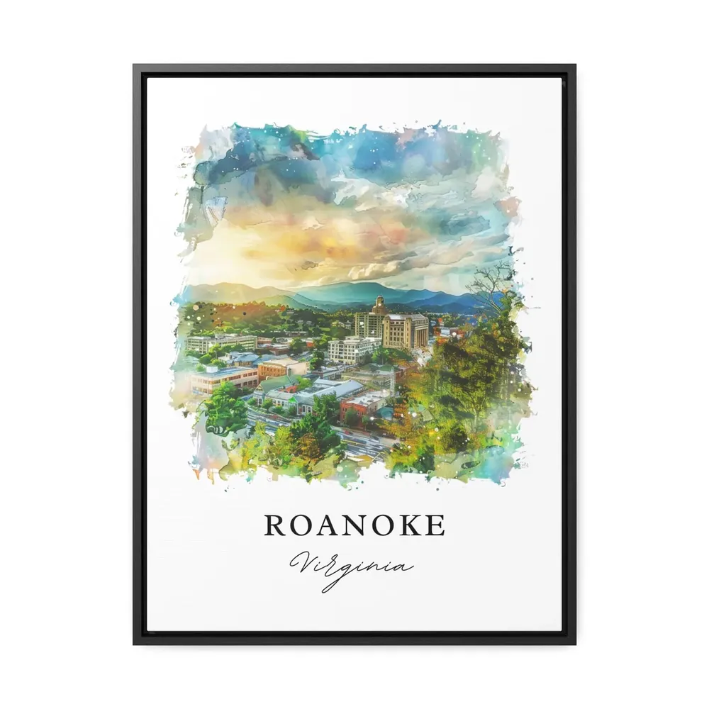Roanoke VA Virginia Watercolor Travel Poster - Image 3