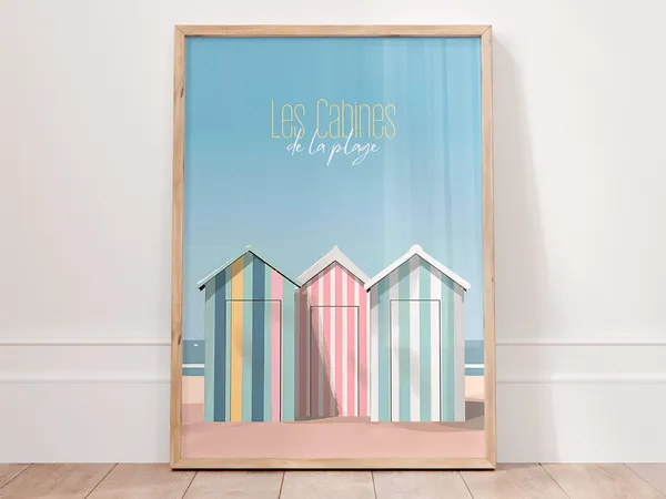 Beachy Seaside Print, Coastal Nautical Decor
