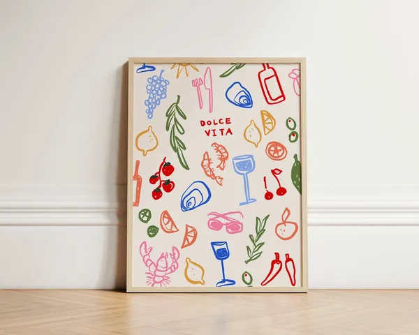 Dolce Vita Summer Kitchen Art Print, Italian Inspo