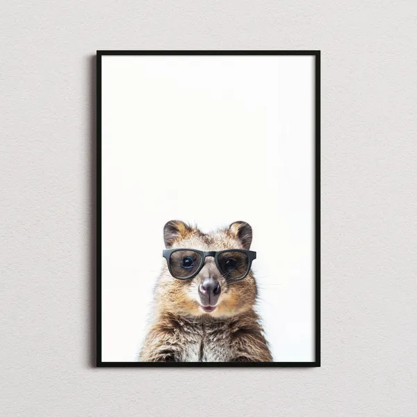 Quokka in Sunglasses Funny Animal Art Print
