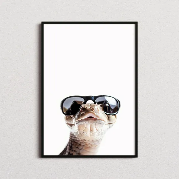 Snake in Sunglasses Funny Animal Poster for Kids