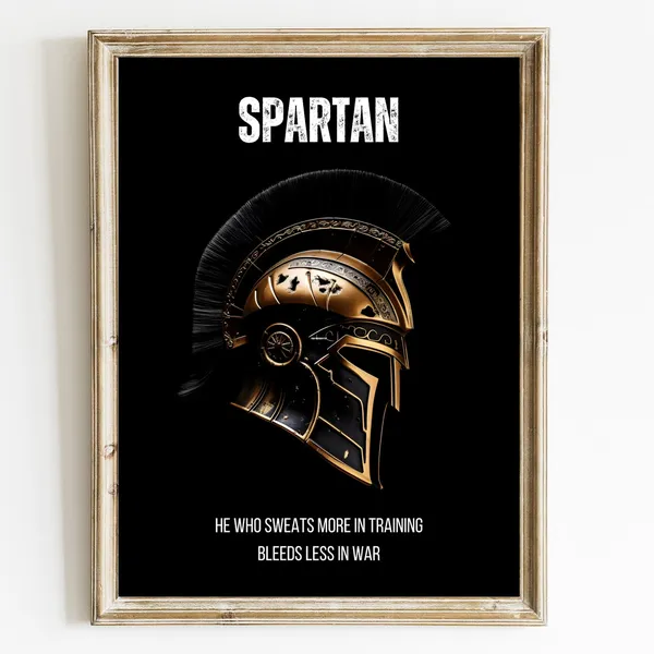 Spartan Motivation Wall Art, Leonidas Workout Print