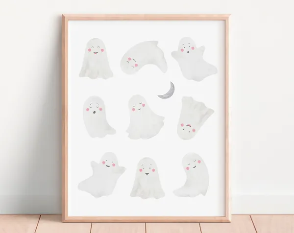 Little Ghost Halloween Nursery Art Print