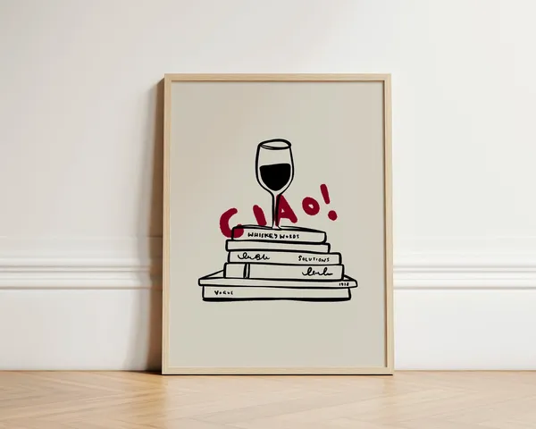 Ciao Poster, French Print Wine Glasses Art Print