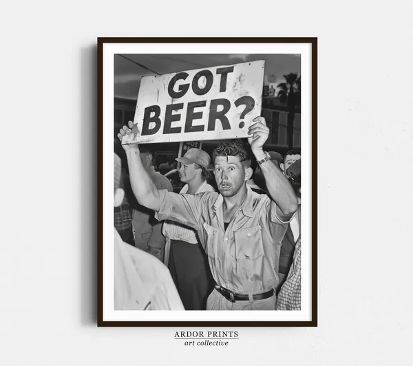 Got Beer Vintage Speakeasy Poster, Black And White