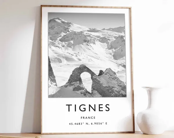 Tignes Travel Poster, French Skiing Art Print