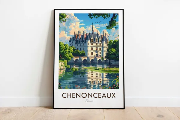 Chenonceaux France Vintage Travel Poster, Europe