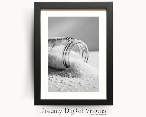 Sugar Black And White Kitchen Wall Art Print