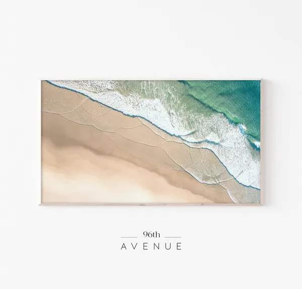 Ocean Waves Art Print, Aerial Beach Tropical Decor