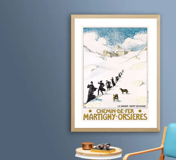 Chemin De Fer Martigny Orsieres Vintage Travel Poster