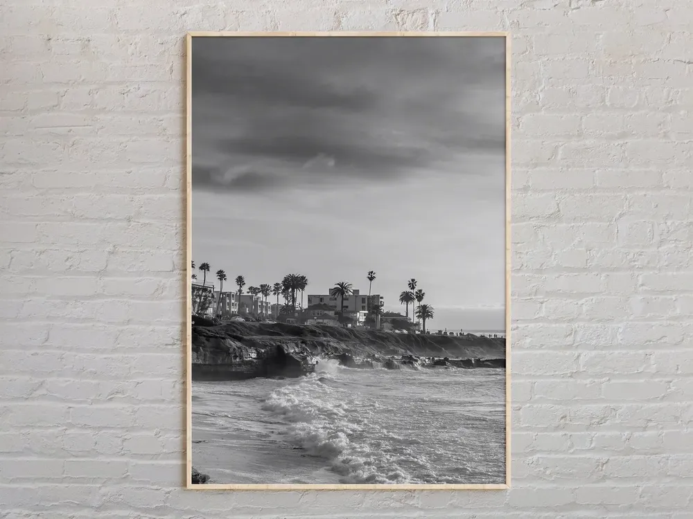 Black and White San Diego Travel Poster