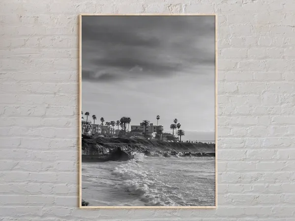 Black and White San Diego Travel Poster