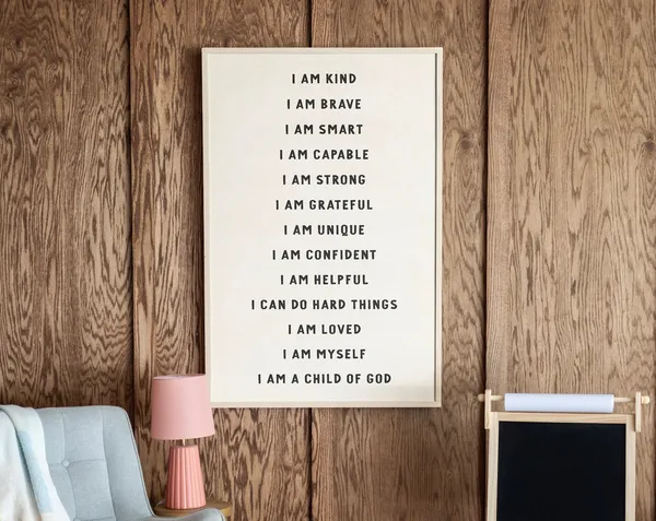 Christian Kids Room Affirmation Sign, Wall Art Print