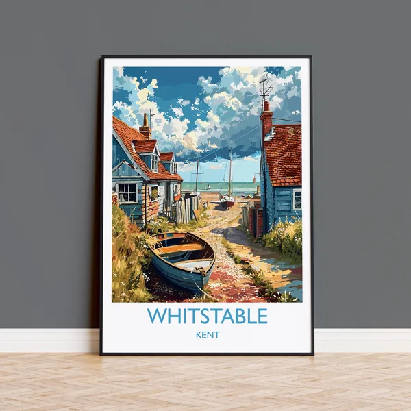 Whitstable Travel Poster, Kent Coast Art Print