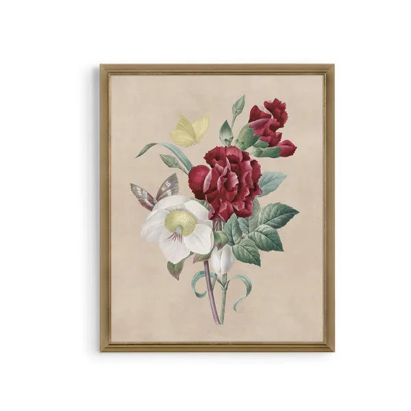 Vintage Botanical Flower Print, Antique Floral Art Print
