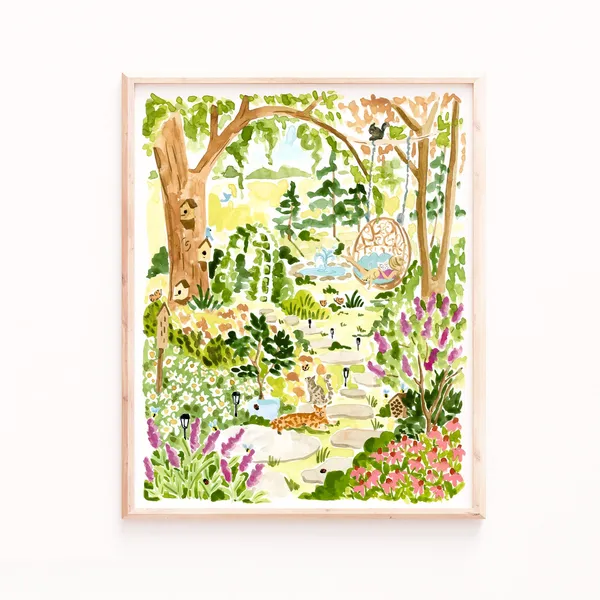 Spring Garden Art Print, Cottagecore Aesthetic
