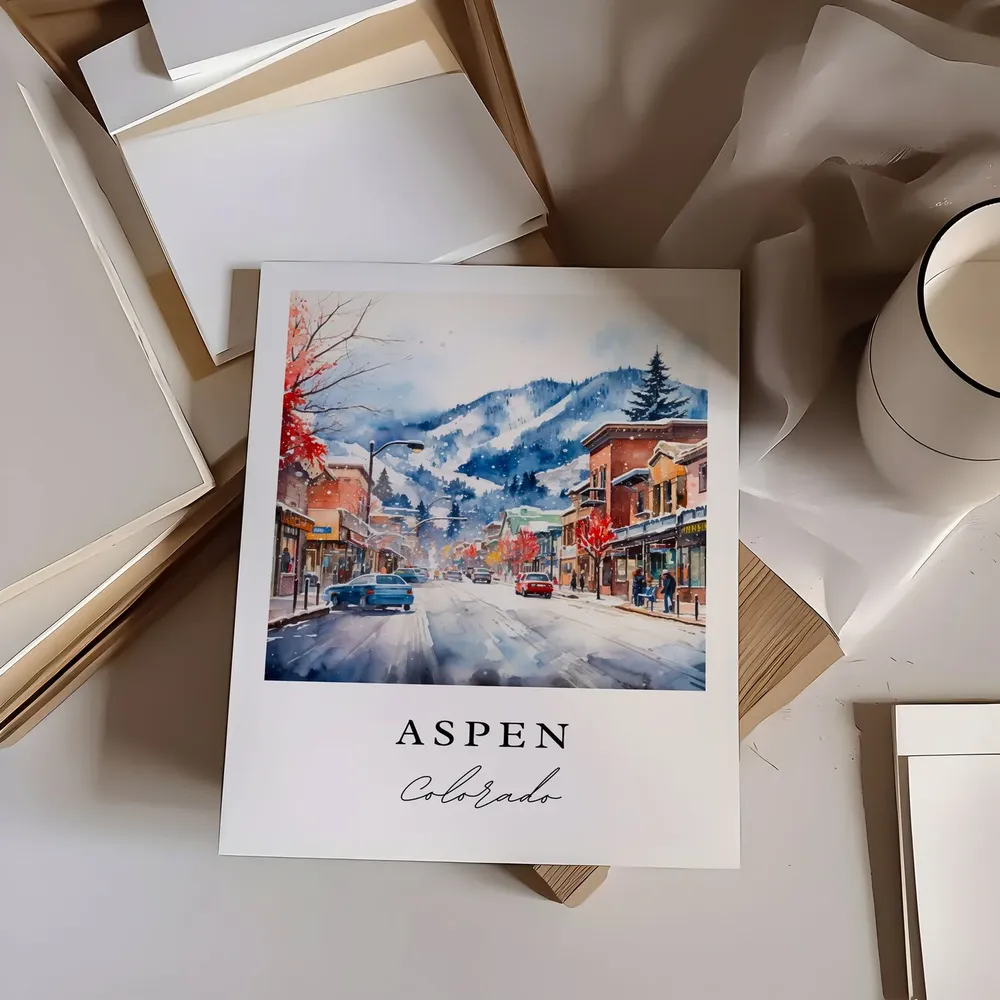Aspen Colorado Travel Poster, Custom Text Art Print - Image 6