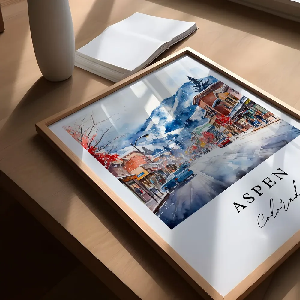 Aspen Colorado Travel Poster, Custom Text Art Print - Image 5