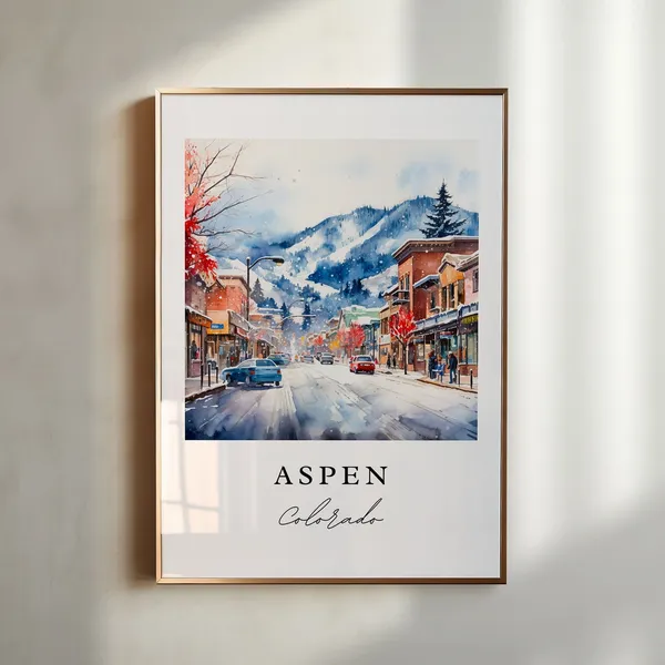 Aspen Colorado Travel Poster, Custom Text Art Print