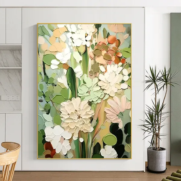 Custom Floral Painting, Neutral Tone Wall Art Print