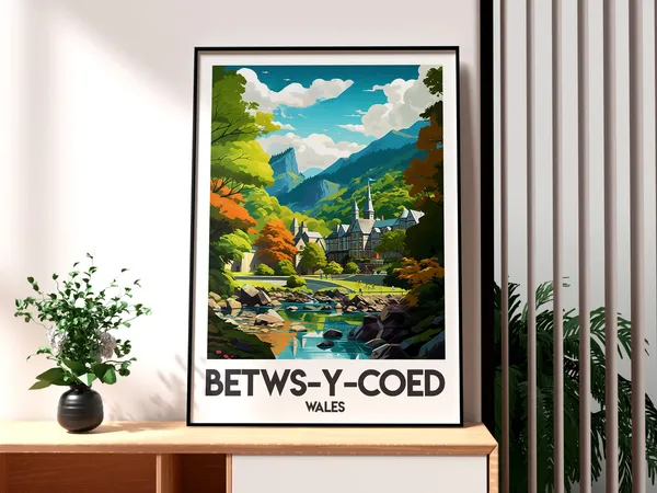 Betws-y-Coed Wales Travel Poster, Snowdonia