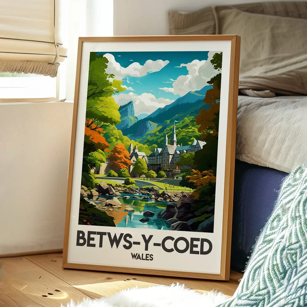 Betws-y-Coed Wales Travel Poster, Snowdonia - Image 3
