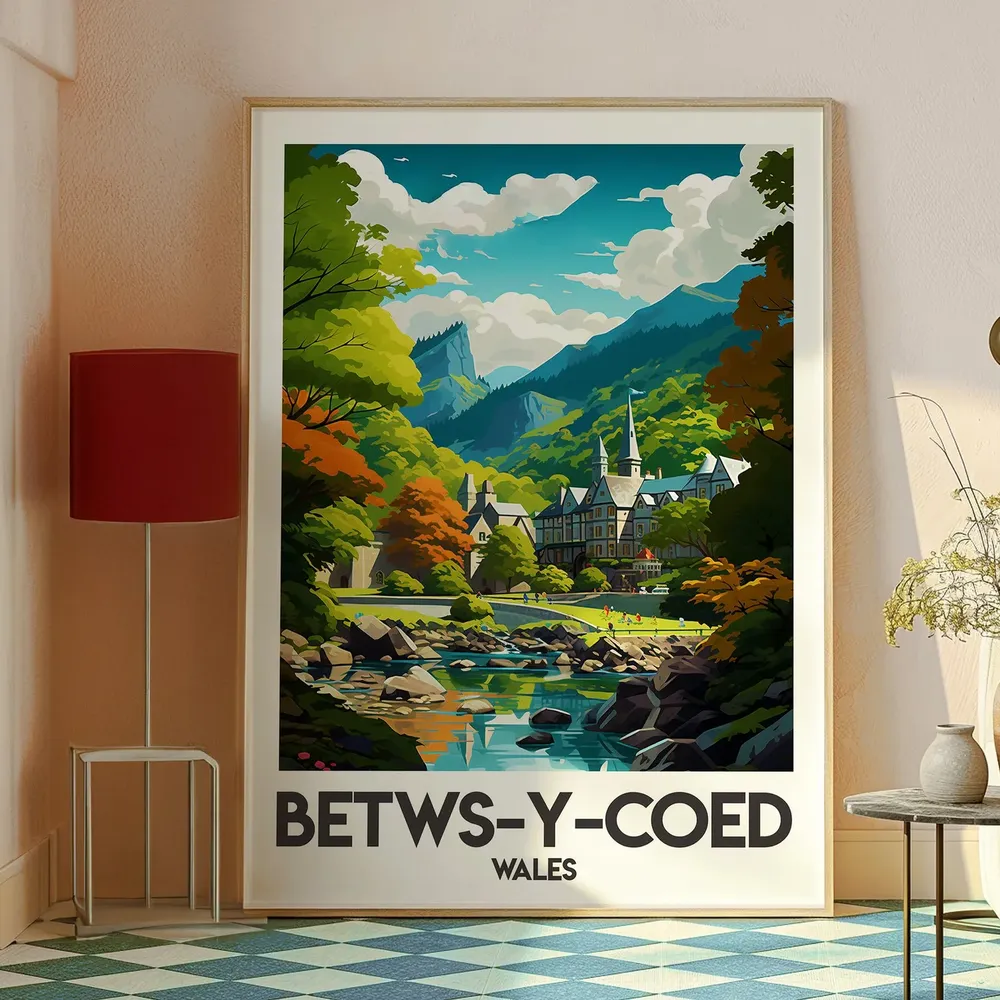 Betws-y-Coed Wales Travel Poster, Snowdonia - Image 2