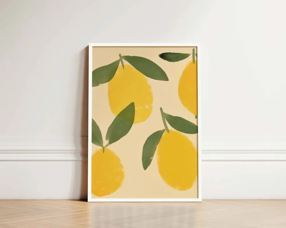 Lemon Print, Mid Century Kitchen Art Print - Image 3