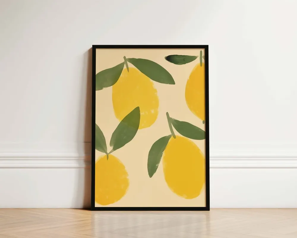 Lemon Print, Mid Century Kitchen Art Print