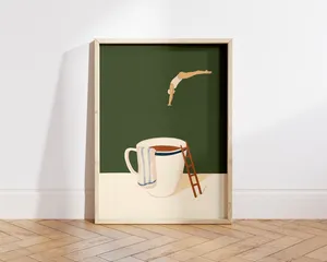 Coffee Diver Good Morning Coffee Wall Art Print