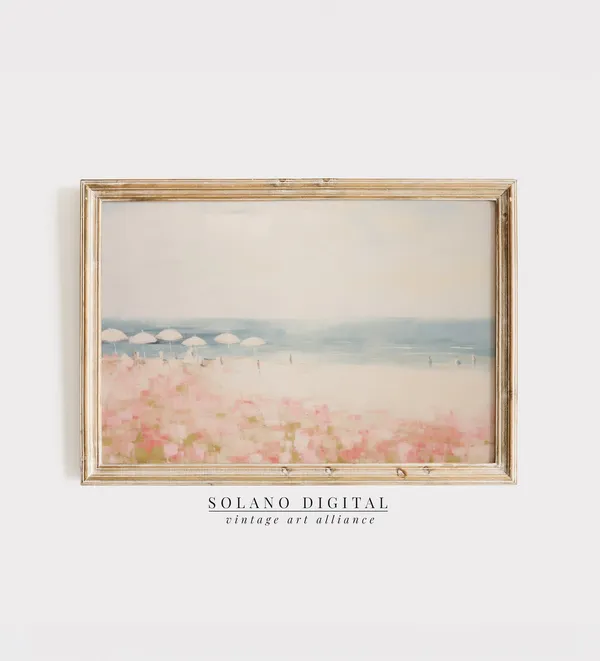 Abstract Coastal Vintage Beach Print, Seascape