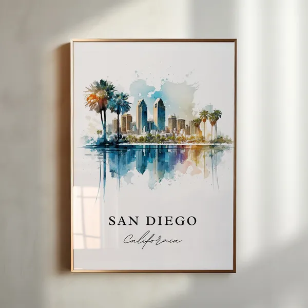 San Diego California Travel Poster, Custom Text