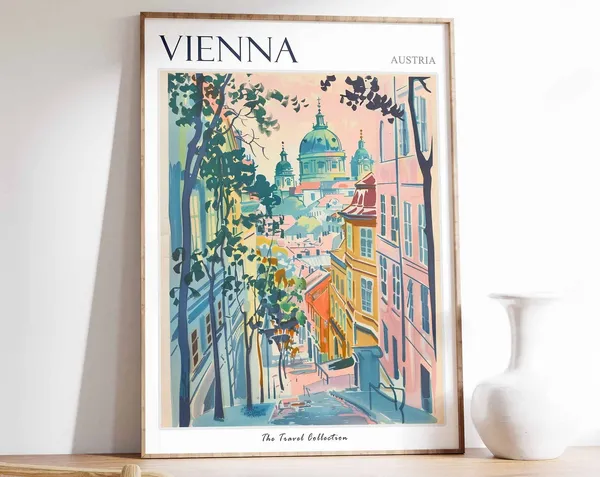 Vienna Travel Poster, Austrian Decor Art Print