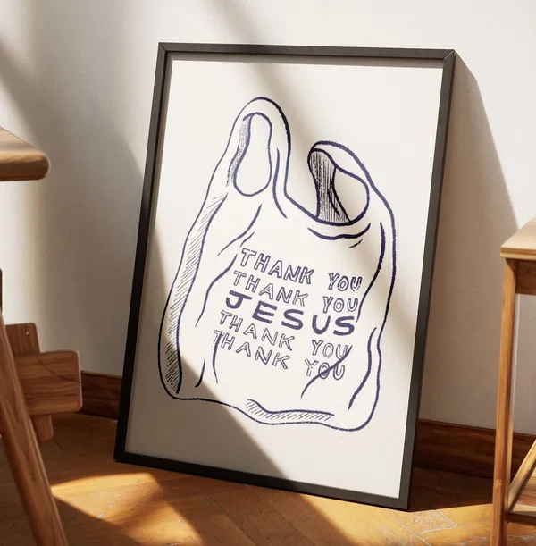 Thank You Jesus Retro Christian Art Print