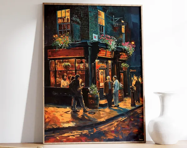 Vintage London Pub Poster, Retro Kitchen Decor