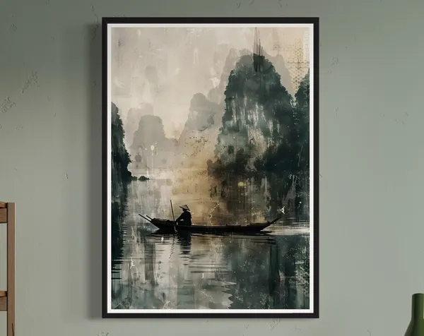 Ha Long Bay Vietnam Travel Poster, Landscape Art Print