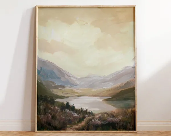 Mountain Meadow, Scottish Highlands Landscape Art Print