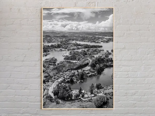 Black And White Colombia Travel Poster, South America