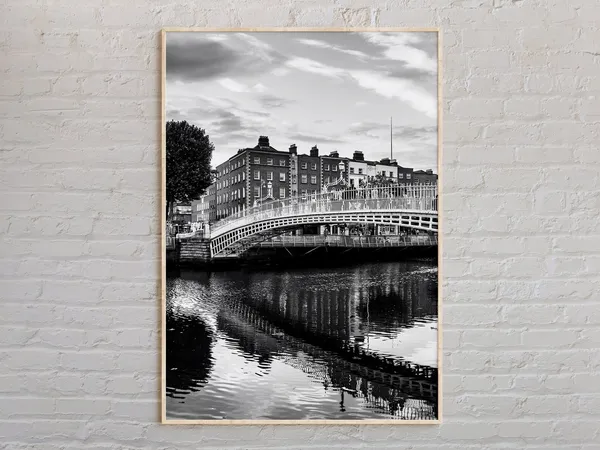 Dublin Black And White Travel Poster, Ireland Wall Art
