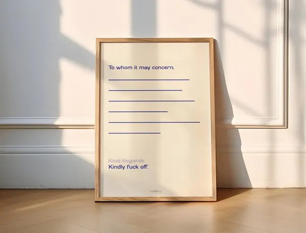 Email Kindly Fuck Off Funny Office Poster