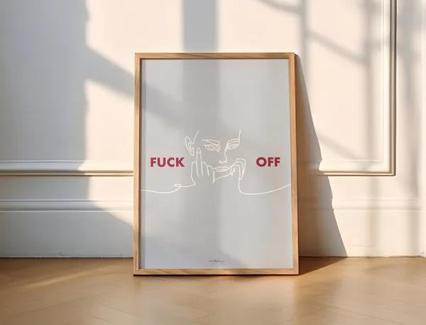Fuck Off Line Drawing Abstract Poster
