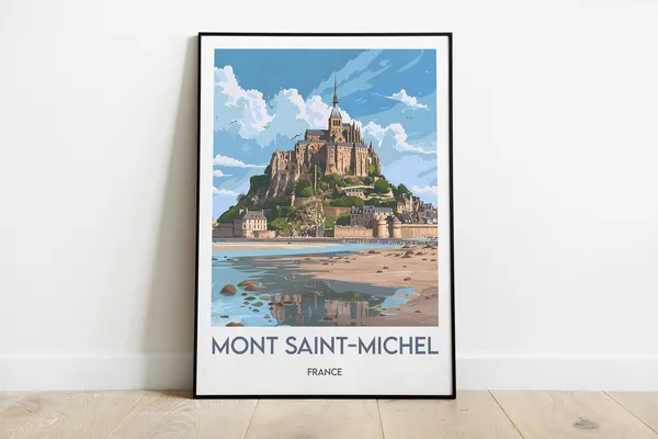 Mont Saint Michel Normandy Travel Poster Art Print