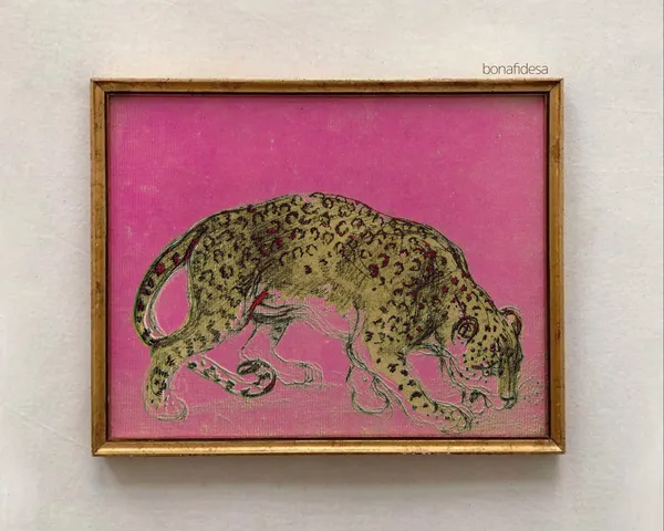 Vintage Animal Print, Maximalist Eclectic Landscape Art