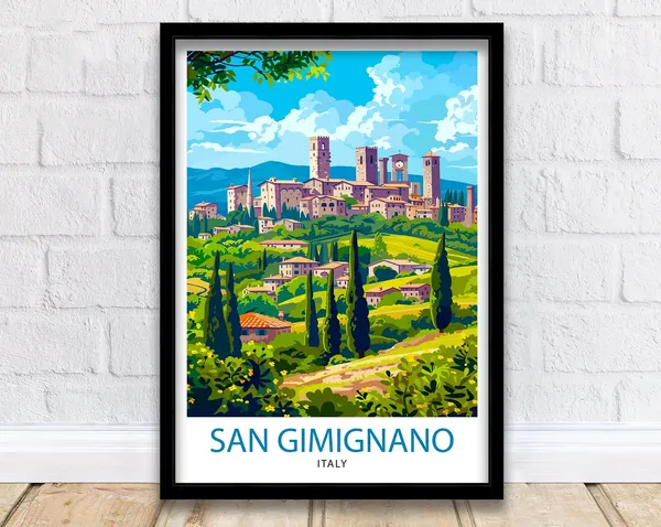 San Gimignano Italy Travel Poster, Wall Decor