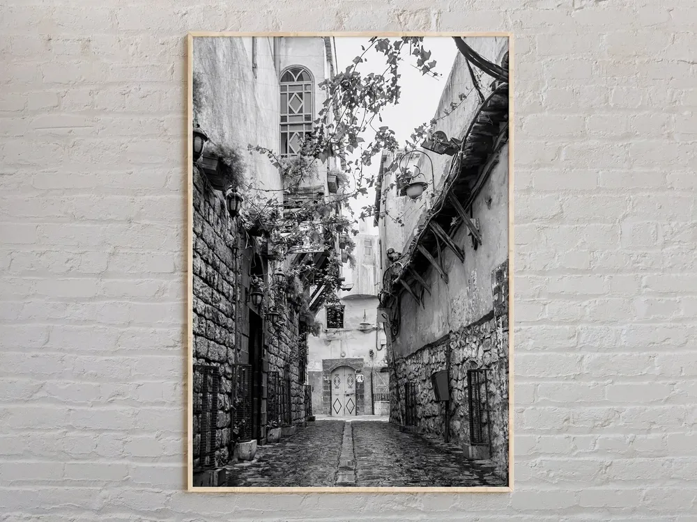 Black And White Syria Wall Art Print