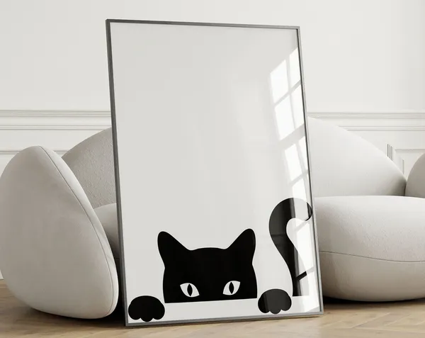 Funny Cat Poster, Nursery Room Animal Art Print